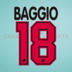 AC Milan 1995-1996 Baggio #18 Awaykit Nameset Printing  