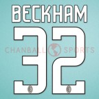 AC Milan 2008-2009 Beckham #32 Homekit Nameset Printing