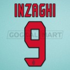 AC Milan 2004-2007 Inzaghi #9 Awaykit Nameset Printing