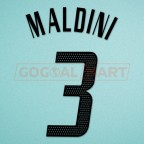 AC Milan 2002-2004 Maldini #3 Awaykit Nameset Printing