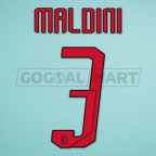 AC Milan 2007-2008 Maldini #3 Awaykit Nameset Printing
