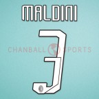 AC Milan 2007-2008 Maldini #3 Homekit Nameset Printing