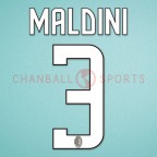 AC Milan 2008-2009 Maldini #3 Homekit Nameset Printing