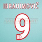 Ajax 2002-2003 Ibrahimovic #9 Homekit Nameset Printing