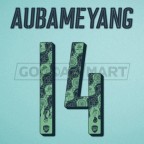 Arsenal 2018-2019 Aubameyang #14 Singapore pre-season tour Awaykit Nameset Printing
