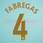 Arsenal 2007-2008 Fabregas #4 Homekit Nameset Printing 