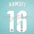 Arsenal 2014-2015 Ramsey #16 Champions League Homekit Nameset Printing