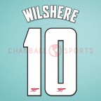 Arsenal 2012-2013 Wilshere #10 FA Cup Homekit Nameset Printing