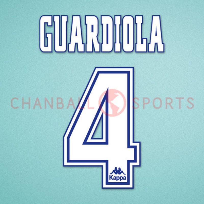 Barcelona 1996-1997 Guardiola #4 Homekit Nameset Printing