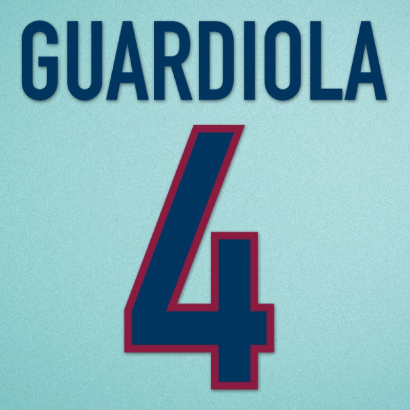 Barcelona 1998-1999 Guardiola #4 Awaykit Nameset Printing