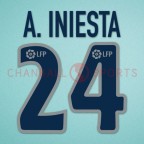 Barcelona 2003-2004 Iniesta #24 Awaykit Nameset Printing