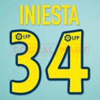 Barcelona 2002-2003 Iniesta #34 Homekit Nameset Printing