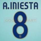 Barcelona 2007-2008 Iniesta #8 Awaykit Nameset Printing