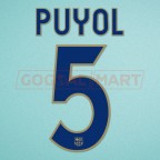 Barcelona 2007-2008 Puyol #5 Awaykit Nameset Printing