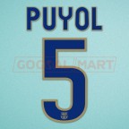 Barcelona 2008-2010 Puyol #5 Awaykit Nameset Printing