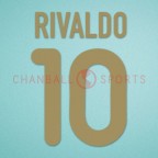 Barcelona 2001-2002 Rivaldo #10 Homekit Nameset Printing