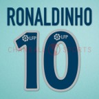 Barcelona 2003-2004 Ronaldinho #10 Awaykit Nameset Printing