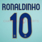 Barcelona 2007-2008 Ronaldinho #10 Awaykit Nameset Printing