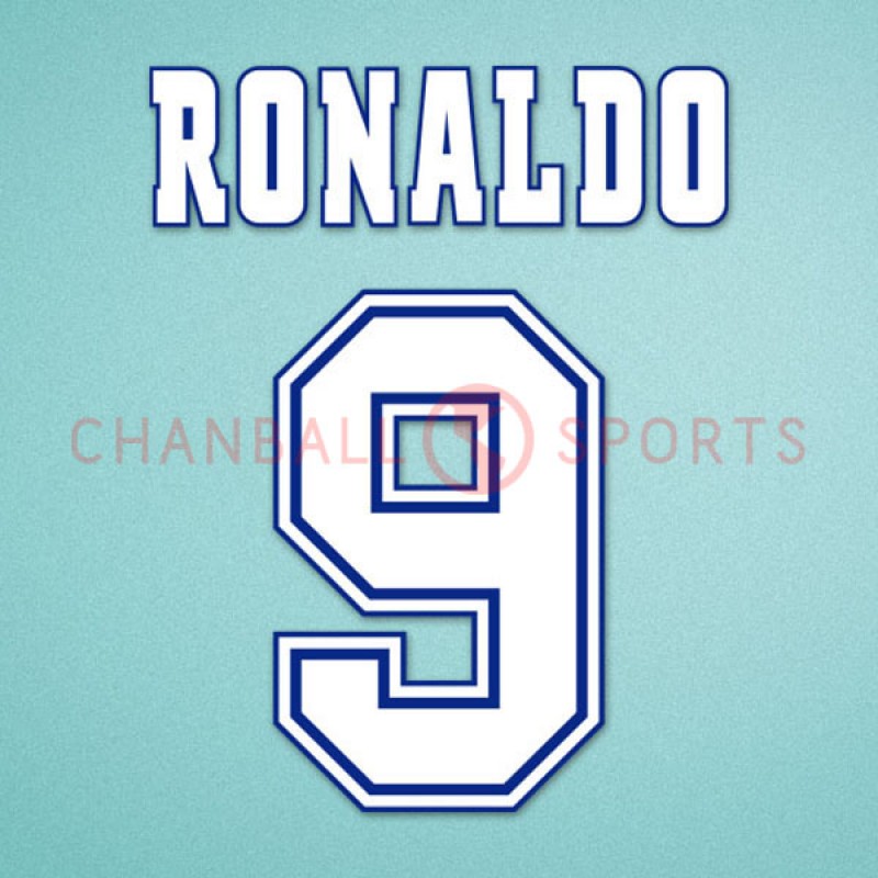 Barcelona 1996-1997 Ronaldo #9 UEFA Homekit Nameset Printing