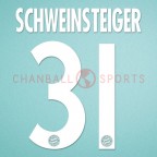 Bayern München 2009-2010 Schweinsteiger #31 Homekit Nameset Printing 