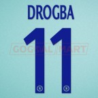 Chelsea 2013-2014 Drogba #11 Champions League Awaykit Nameset 