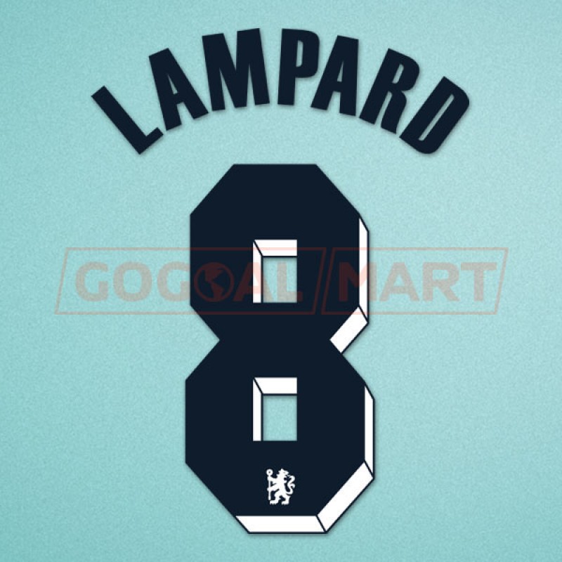 Chelsea 2011-2012 Lampard #8 Champions League Awaykit Nameset 