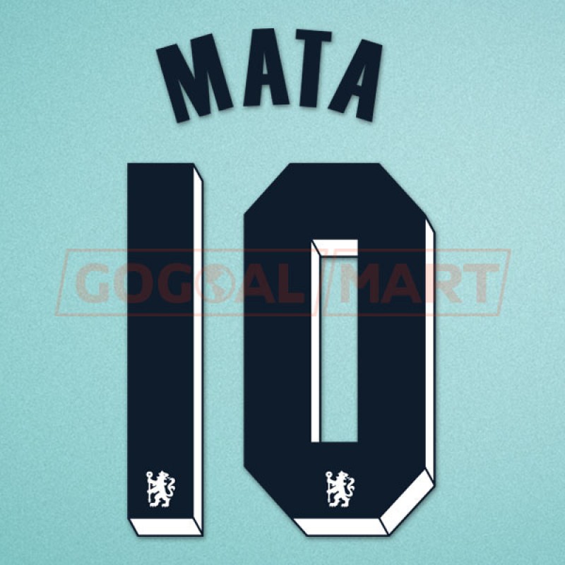 Chelsea 2011-2012 Mata #10 Champions League Awaykit Nameset 
