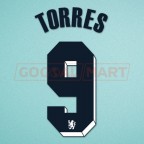 Chelsea 2011-2012 Torres #9 Champions League Awaykit Nameset 