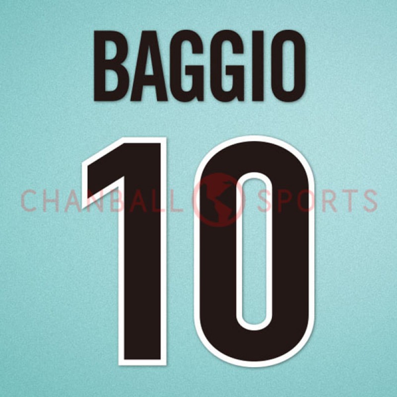 Inter Milan 1998-1999 Baggio #10 Awaykit Nameset Printing