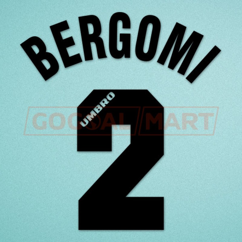 Inter Milan 1995-1996 Bergomi #2 Awayekit Nameset Printing