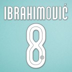 Inter Milan 2007-2008 Ibrahimovic #8 Homekit Nameset Printing