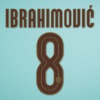Inter Milan 2008-2009 Ibrahimovic #8 Awaykit Nameset Printing