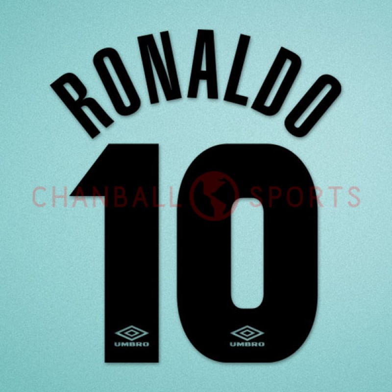 Inter Milan 1997-1998 Ronaldo #10 Awaykit Nameset Printing