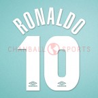 Inter Milan 1997-1998 Ronaldo #10 Homekit Nameset Printing