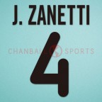 Inter Milan 2000-2002 J.Zanetti #4 Awaykit Nameset Printing