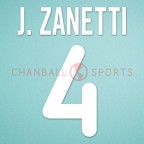 Inter Milan 2000-2002 J.Zanetti #4 Homekit  Nameset Printing