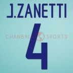 Inter Milan 2002-2004 J.Zanetti #4 3rd Awaykit Nameset Printing
