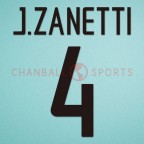 Inter Milan 2002-2004 J.Zanetti #4 Awaykit Nameset Printing
