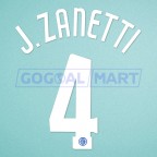 Inter Milan 2006-2007 J.Zanetti #4 Homekit Nameset Printing