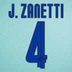 Inter Milan 2007-2008 J.Zanetti #4 Awaykit Nameset Printing