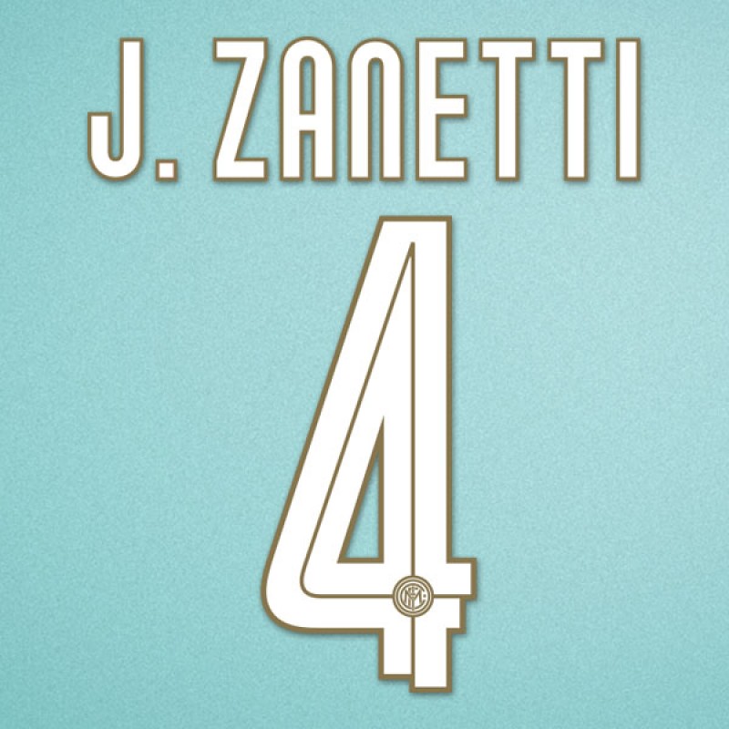 Inter Milan 2008-2009 J.Zanetti #4 Homekit Nameset Printing