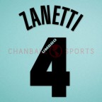 Inter Milan 1996-1997 J.Zanetti #4 Awaykit Nameset Printing