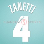 Inter Milan 1996-1997 J.Zanetti #4 Homekit Nameset Printing