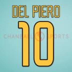 Juventus 2003-2004 Del Piero #10 Homekit Nameset Printing 