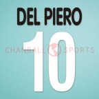 Juventus 2001-2002 Del Piero #10 Homekit Nameset Printing 