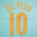 Juventus 2004-2005 Del Piero #10 Awaykit Nameset Printing 