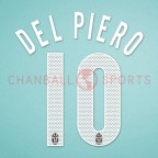 Juventus 2005-2006 Del Piero #10 Awaykit Nameset Printing 