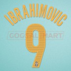 Juventus 2004-2005 Ibrahimovic #9 Awaykit Nameset Printing