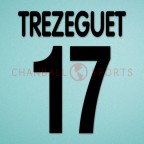 Juventus 2000-2003 Trezeguet #17 Homekit Nameset Printing 