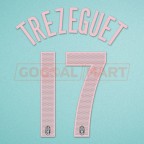 Trezeguet #17 2004-2005 Juventus 3rd Awaykit Nameset Printing 